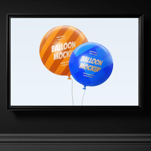 4081 balon tasarimi mockup parti balonu reklam alani balon tasarimlari psd indir