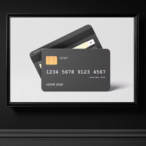 4123 kredi karti tasarimi cipli siyah renk gri renk plastik kart tasarim mockup psd