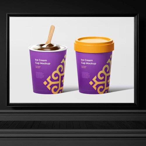 4172 cup dondurma kutusu tasarimi mockup dondurma kutusu etiket tasarimi psd