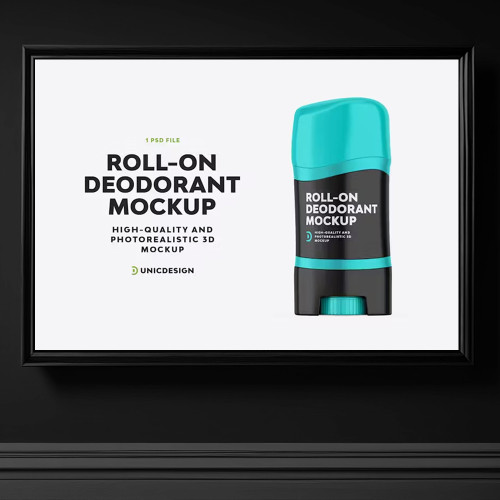 3936 roll-on deodorant kutusu plastik kutu mockup psd tasarim indir kozmetik urun