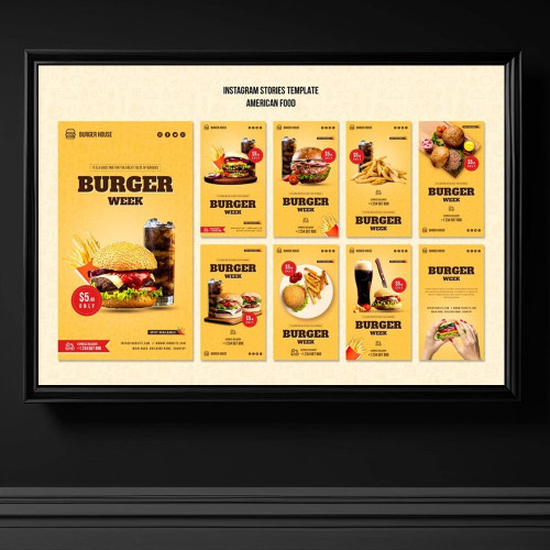 4005 hamburger fastfood banner brosur sosyal medya tasarimi indir burger king psd