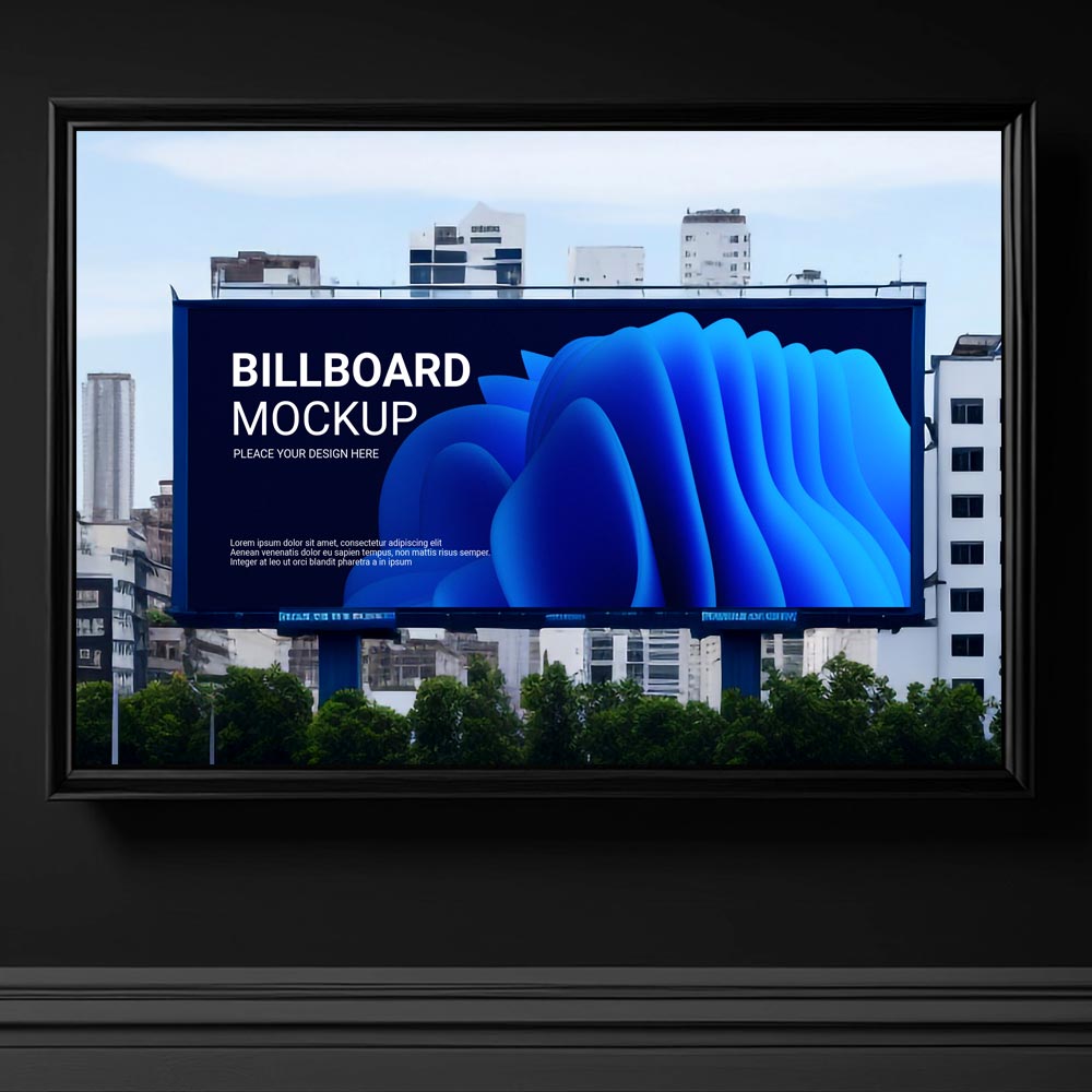 4013 bilboard sehir temali tasarim bilboard mockup indir gokyuzunde bilboard psd