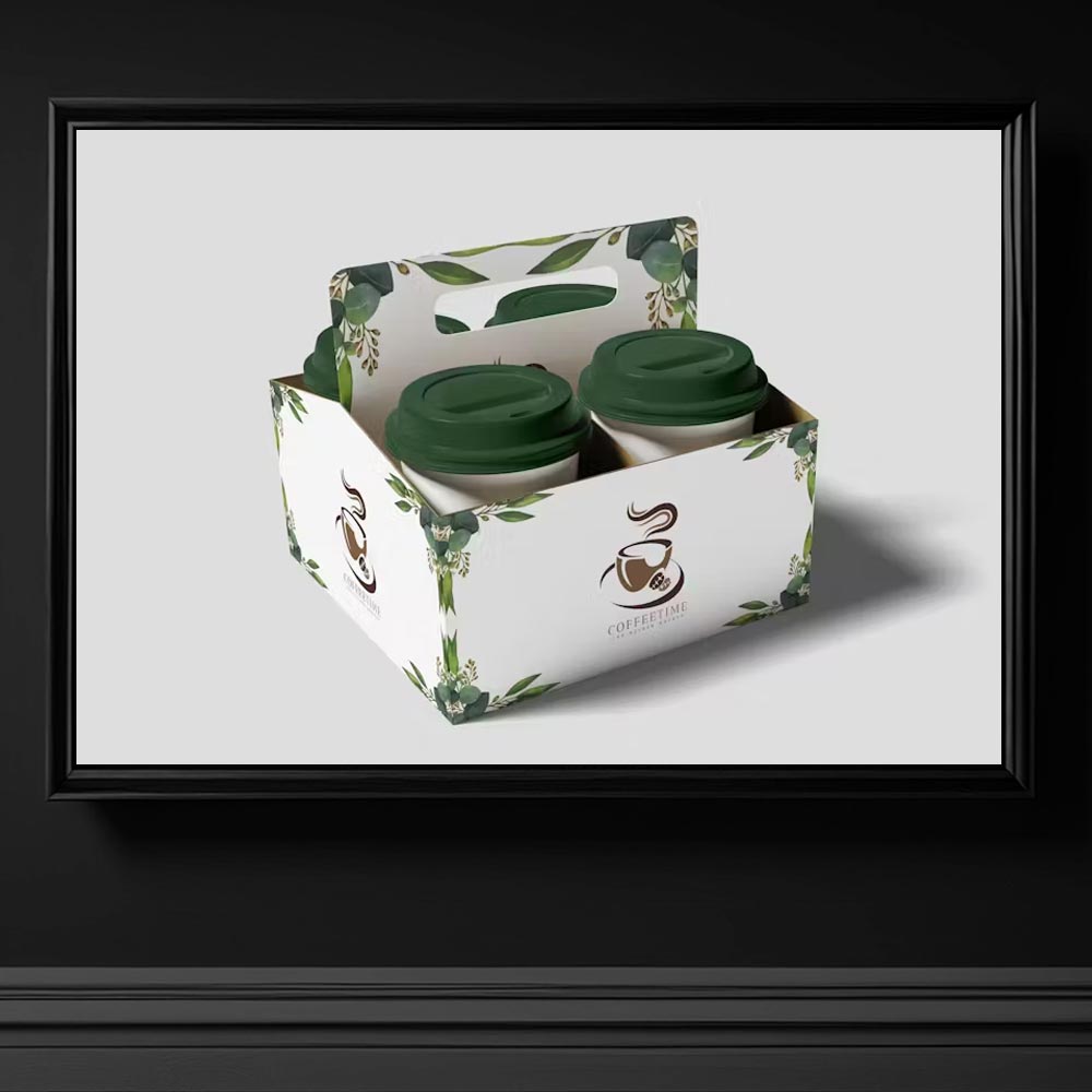 4032 karton kutu kahve bardagi tasiyici mockup starbucks kahve bardak tasiyici psd