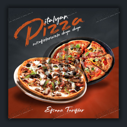 Sosyal Medya Tasarımı Pizza Şablonu