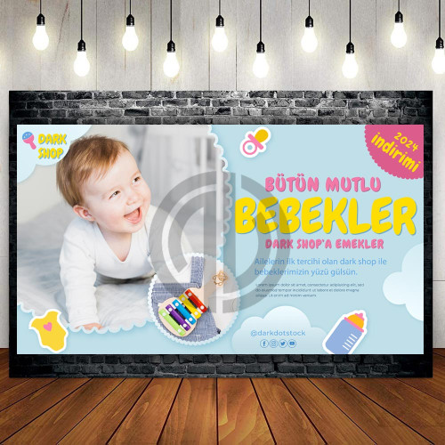 Sosyal Medya Bebek Banner Gönderi Tasarımı