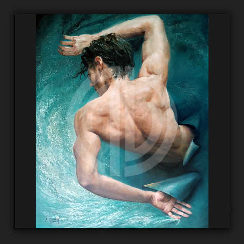 Sürreal erkek deniz okyanus yaratılış tablo resmi