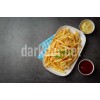 patates kizartmasi banner siyah zemin fotograf