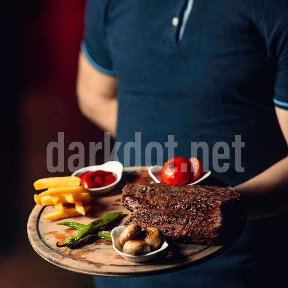 izgara biftek menu garson servis fotograf