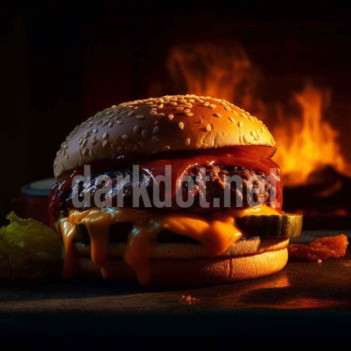 hamburger fotografi alevli siyah arkaplan jpg