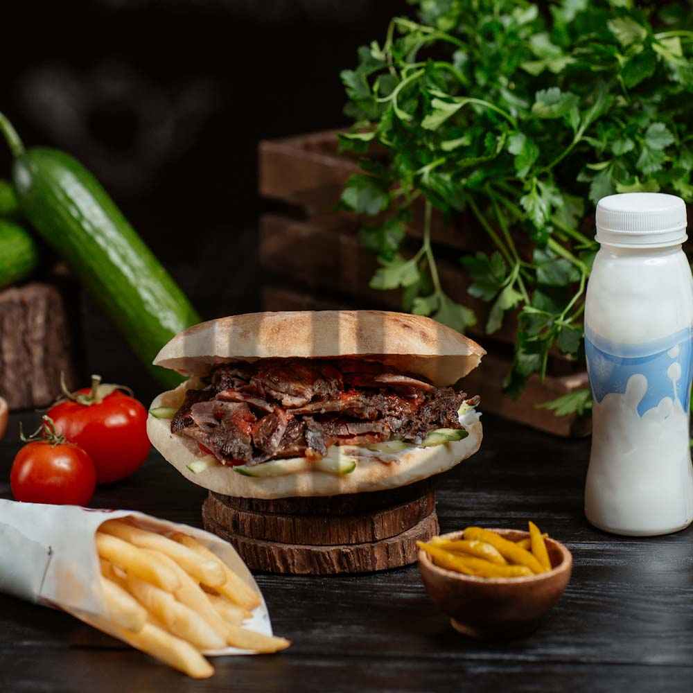 pide arasi et doner tavuk doner menu ayran