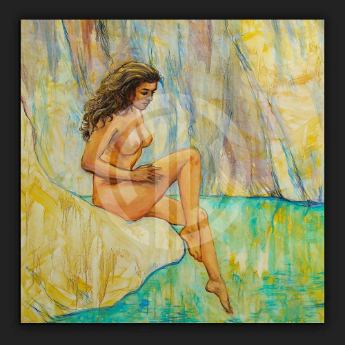 Nft nü çıplak kadın yağlı boya tablo fotoğrafı