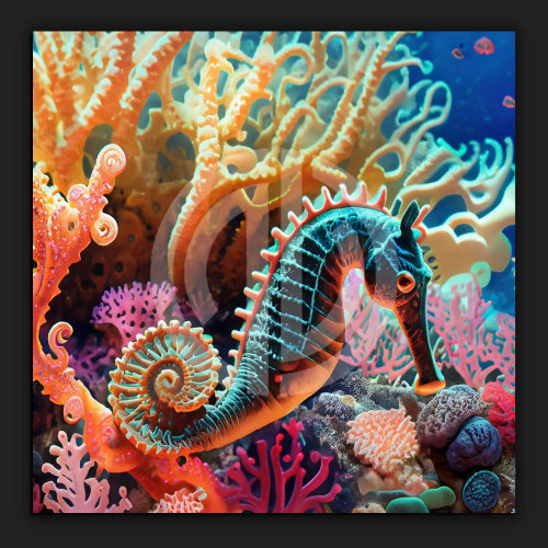 Nft yapay zeka illustrasyon deniz atı wallpaper fotoğraf