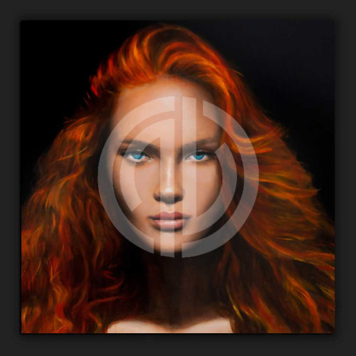 Nft kızıl saçlı seksi kadın yağlı boya avatar