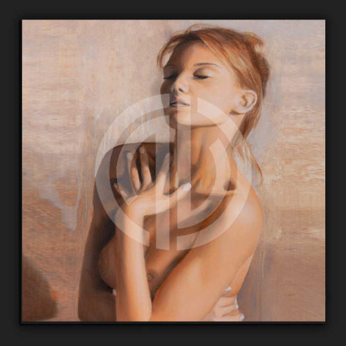 Yağlı boya resim nü profil çıplak kadın telifsiz görsel