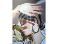 Gölge kadın portre eli fotoğrafı yağlı boya