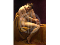 Seksi kadın fotoğrafı yağlı boya telifsiz görsel