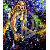Gitar çalan kadın yağlı boya telifsiz fotoğraflar