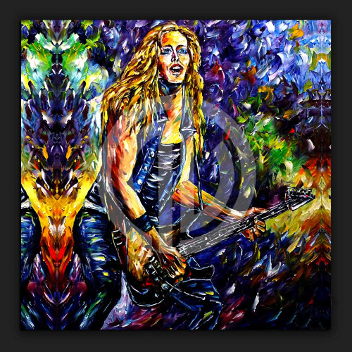 Gitar çalan kadın yağlı boya telifsiz fotoğraflar