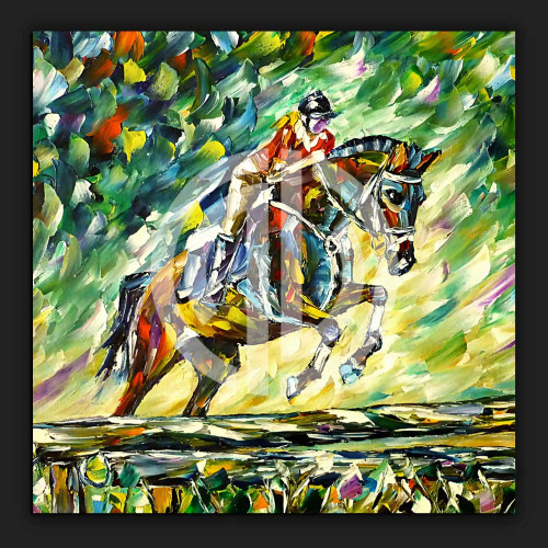 Yarış atı fotoğrafı yağlı boya telifsiz stok görsel
