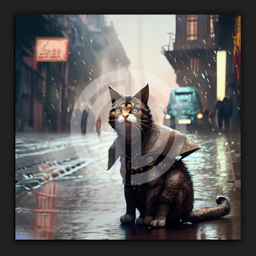 Süper kahraman kedi fotoğrafı yapay zeka nft