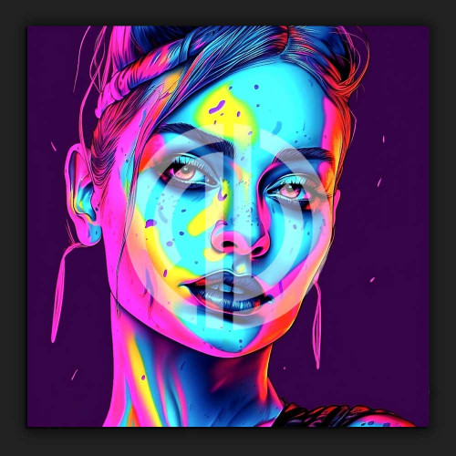Renkli kadın profil avatar fotoğrafı nft güzel kız 