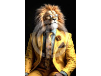 Aslan nft avatar fotoğrafı sarı takım elbiseli illüstrasyon
