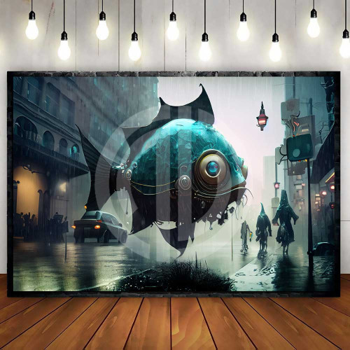 Nft balık fotoğrafı avatar mavi renk yapay zeka tasarım