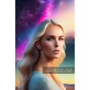 Sari sacli guzel kadin nebula arkaplan avatar