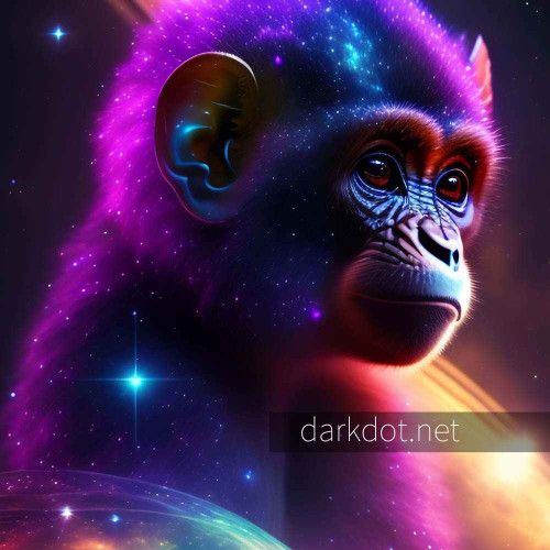 Maymun illustrasyon cizim nebula tema nft