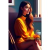 Sari elbiseli guzel seksi kadin fotografi