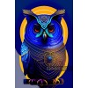 Baykus mavi portre avatar nft illustrasyon