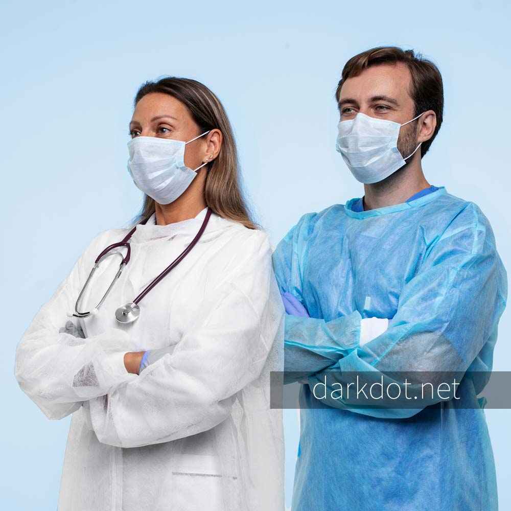 Hastane medikal website banner mavi doktorlar