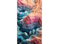 Soyut renkli dalgalar banner dikey turkuaz pastel