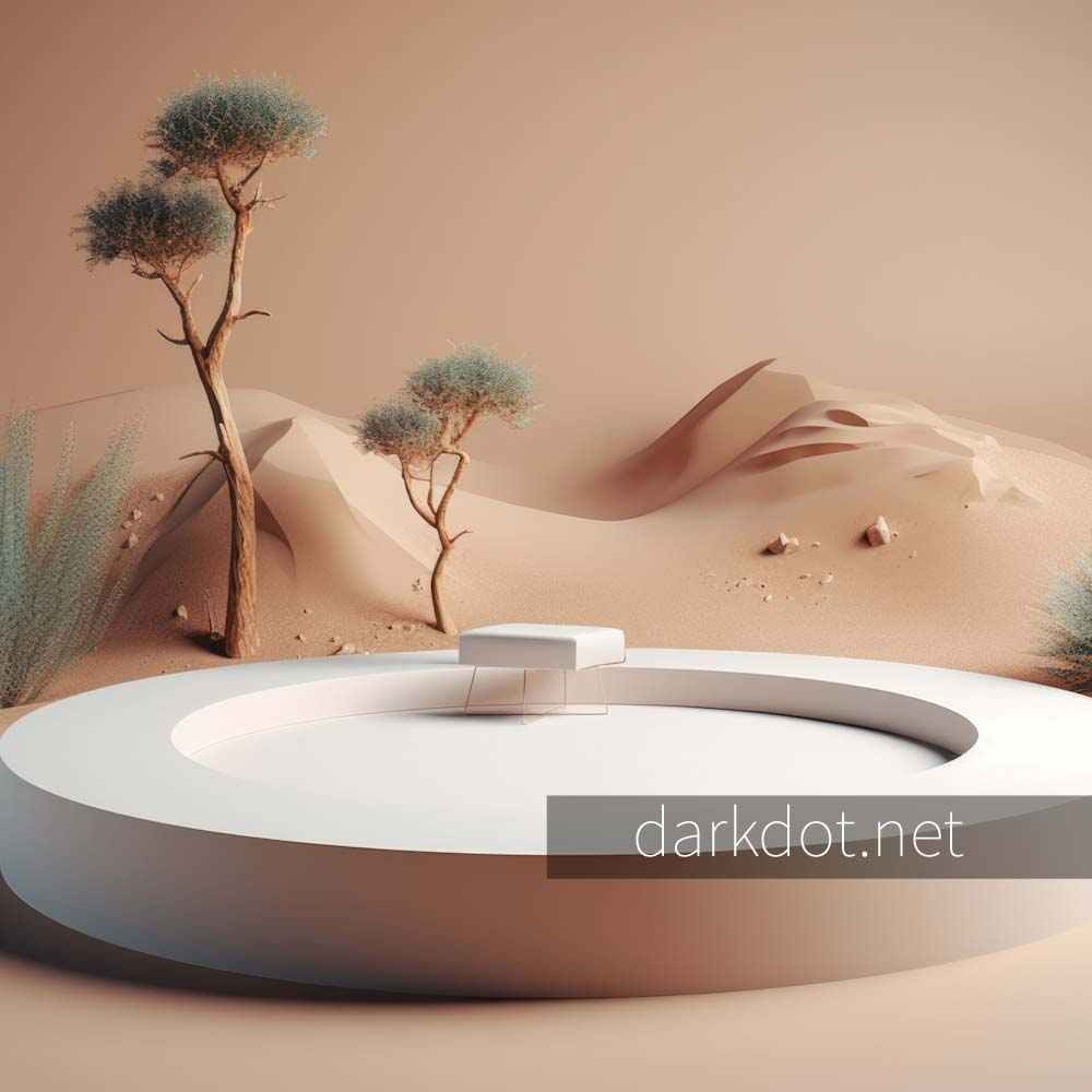 Çöl temalı makyaj malzemeleri standi mockup