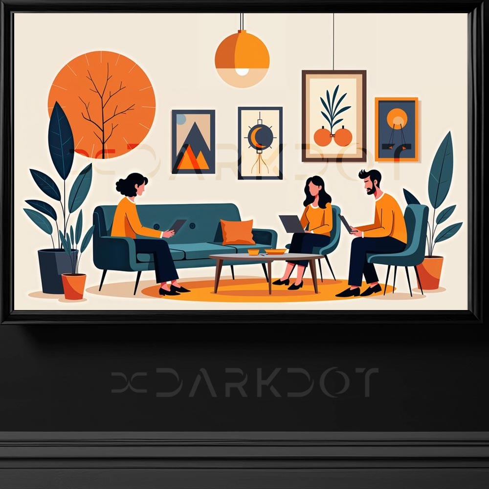 evde calisan insanlar home office illustrasyon insan cizimleri indir
