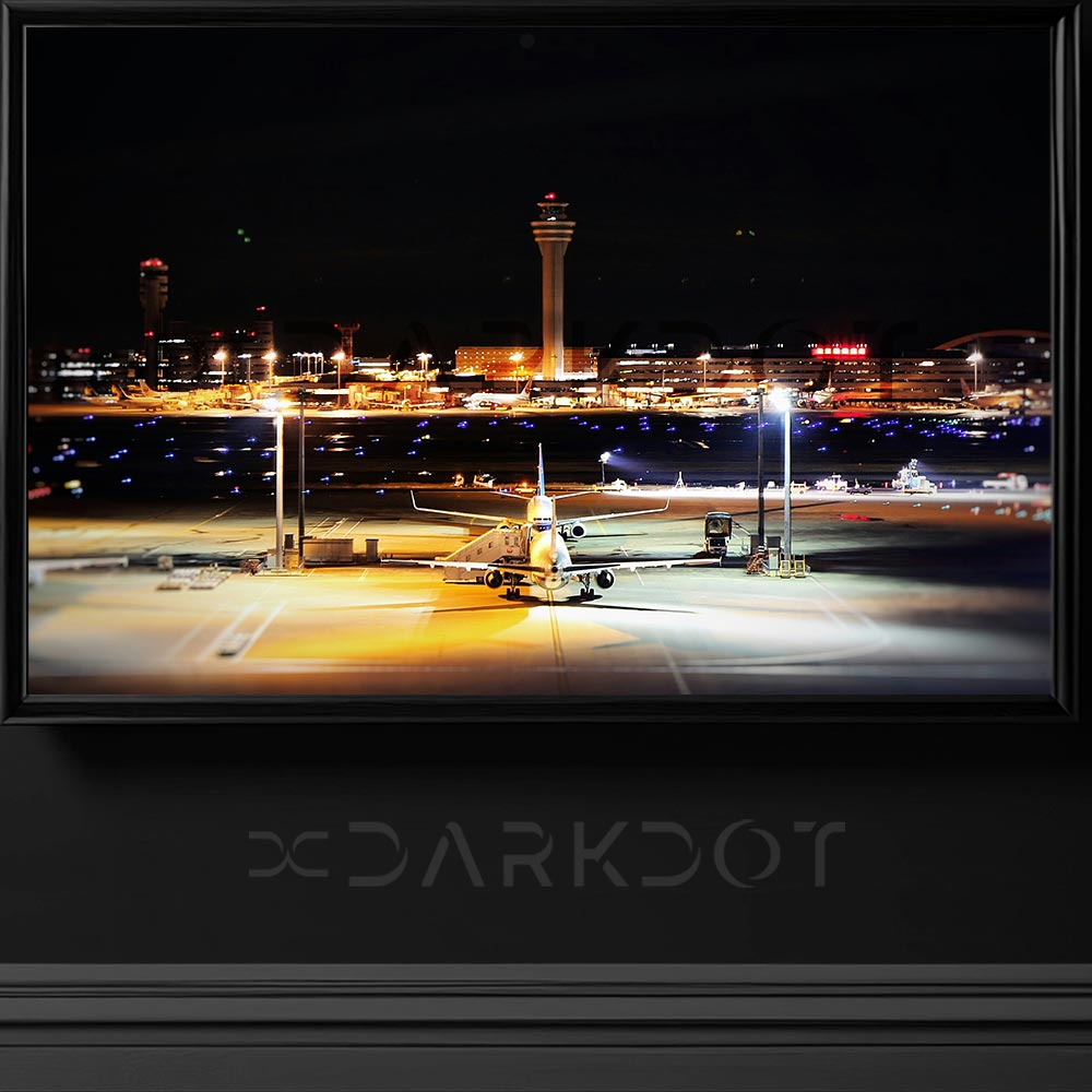 gece havaalani fotografi gece ucak pisti ucak fotografi ucus kontrol kulesi fotografi