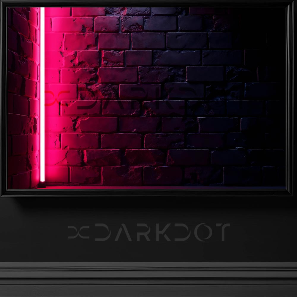 kirmizi neon isikli duvar fotografi tuglali duvar arka plan tuglayla dosenmis duvar