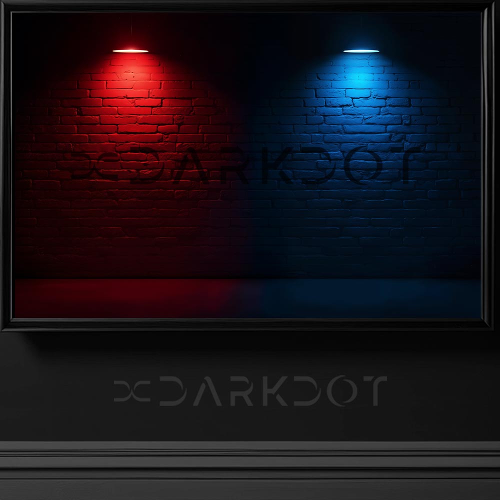kirmizi mavi neon isiklarla aydinlatilmis los duvar fotograflari indir