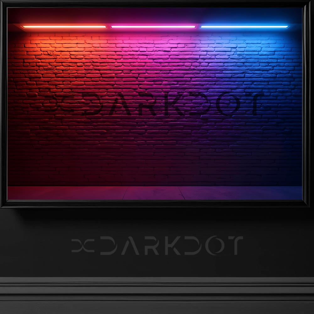neon isikla aydinlatilmis los isikli duvar tugla duvar resimleri wallpaper duvar kagidi