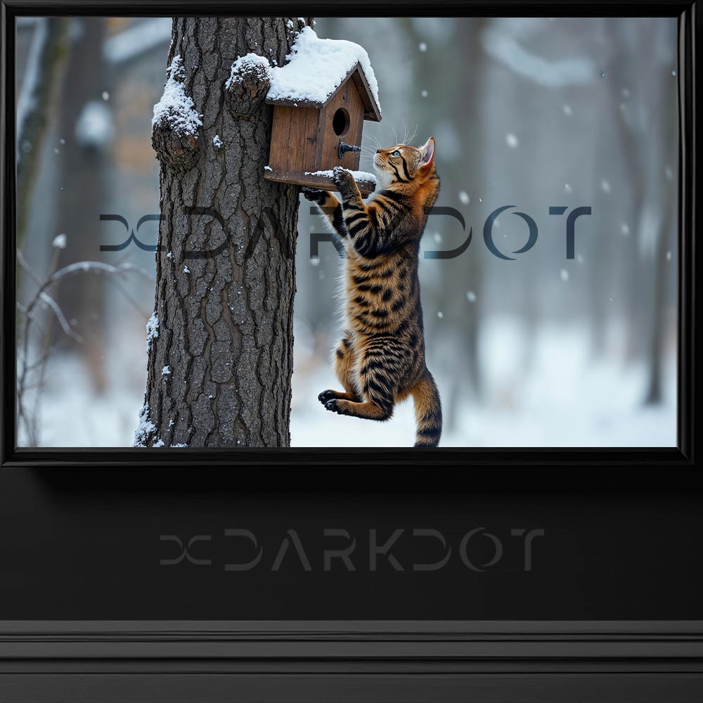 kedi fotograflari sarman tekir kedi fotografi kus yuvasina tirmanan kedi fotogafi