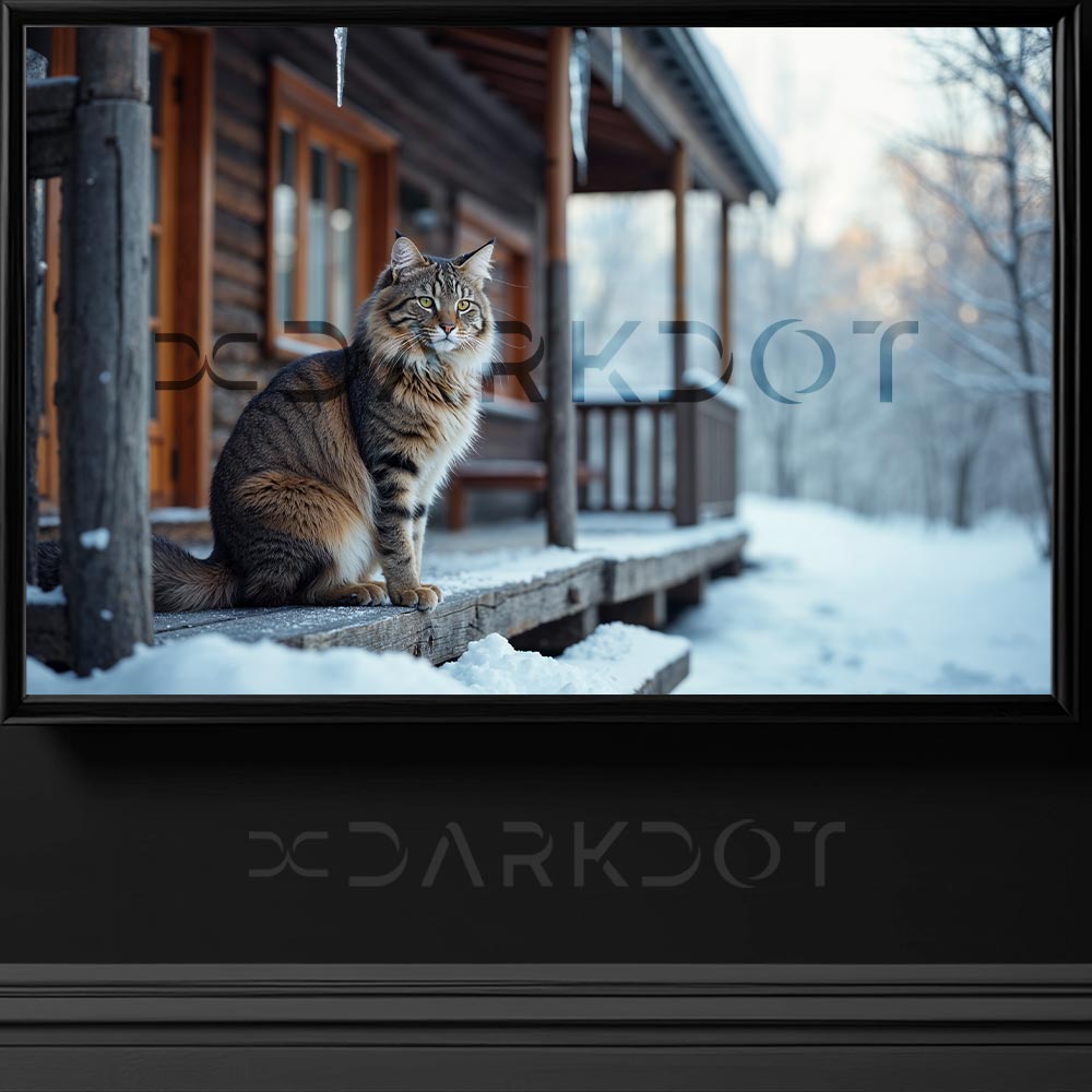 tuylu kedi fotografi pofuduk kedi fotografi evin onunde karda oynayan kedi