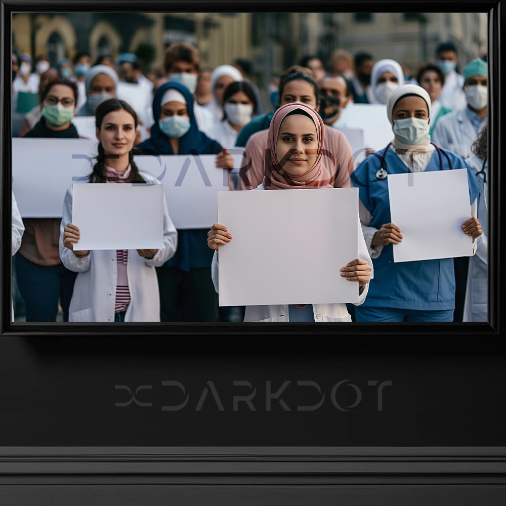 yuruyus yapan doktorlar grev yapan doktor fotografi grev yapan kadin doktor hemsire