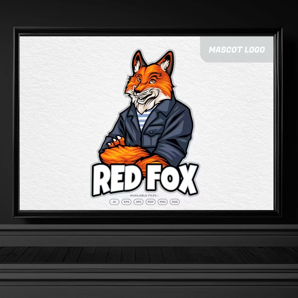 4289 kirmizi tilki logo maskot tasarimi illustrasyon cizim indir hayvan vektorel cizimler