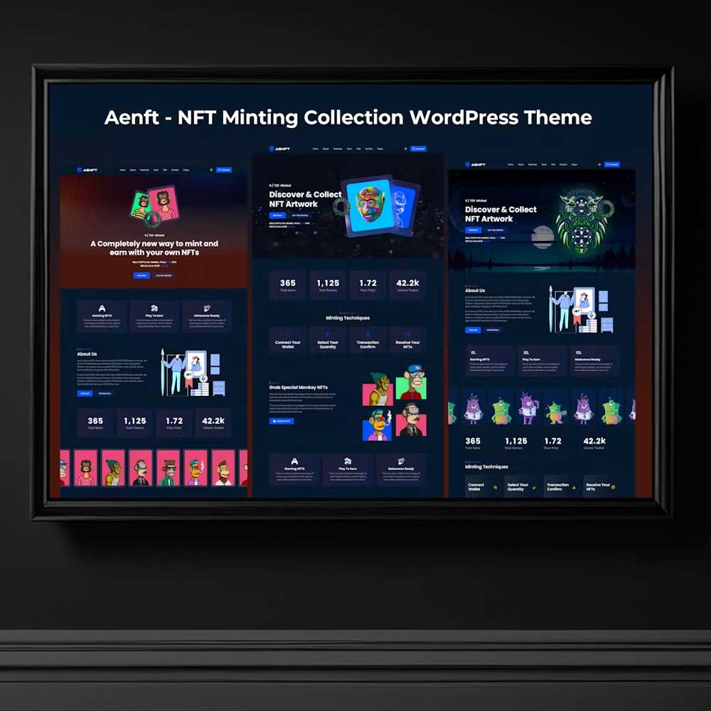 3629 Aenft wordpress tema indir NFT Minting Collection WordPress Tema indir
