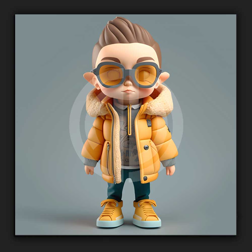 Nft çocuk animasyon karakteri erkek avatar çizim 3D fotoğrafı